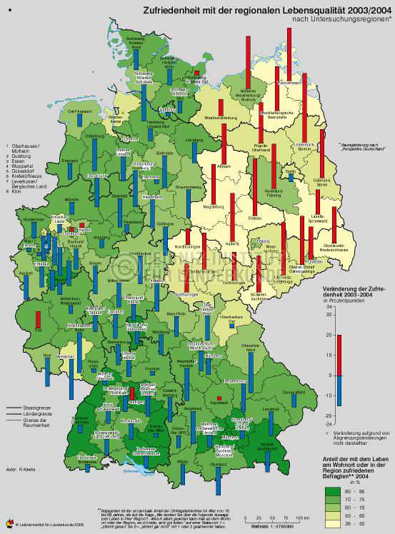 Zufriedenheit mit der regionalen Lebensqualität. 2003; 2004