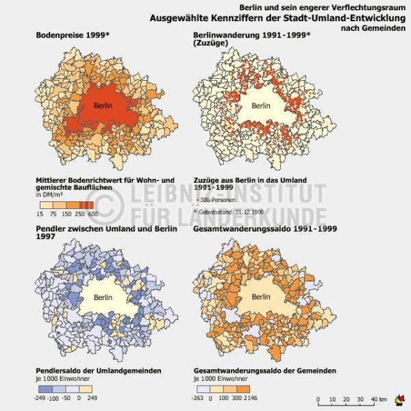 Ausgewählte Kennziffern der Stadt-Umland-Entwicklung: Berlinwanderung – Zuzüge aus Berlin in das 